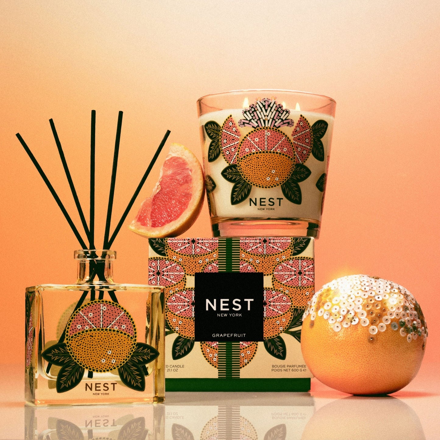 Grapefruit Decorative Candle