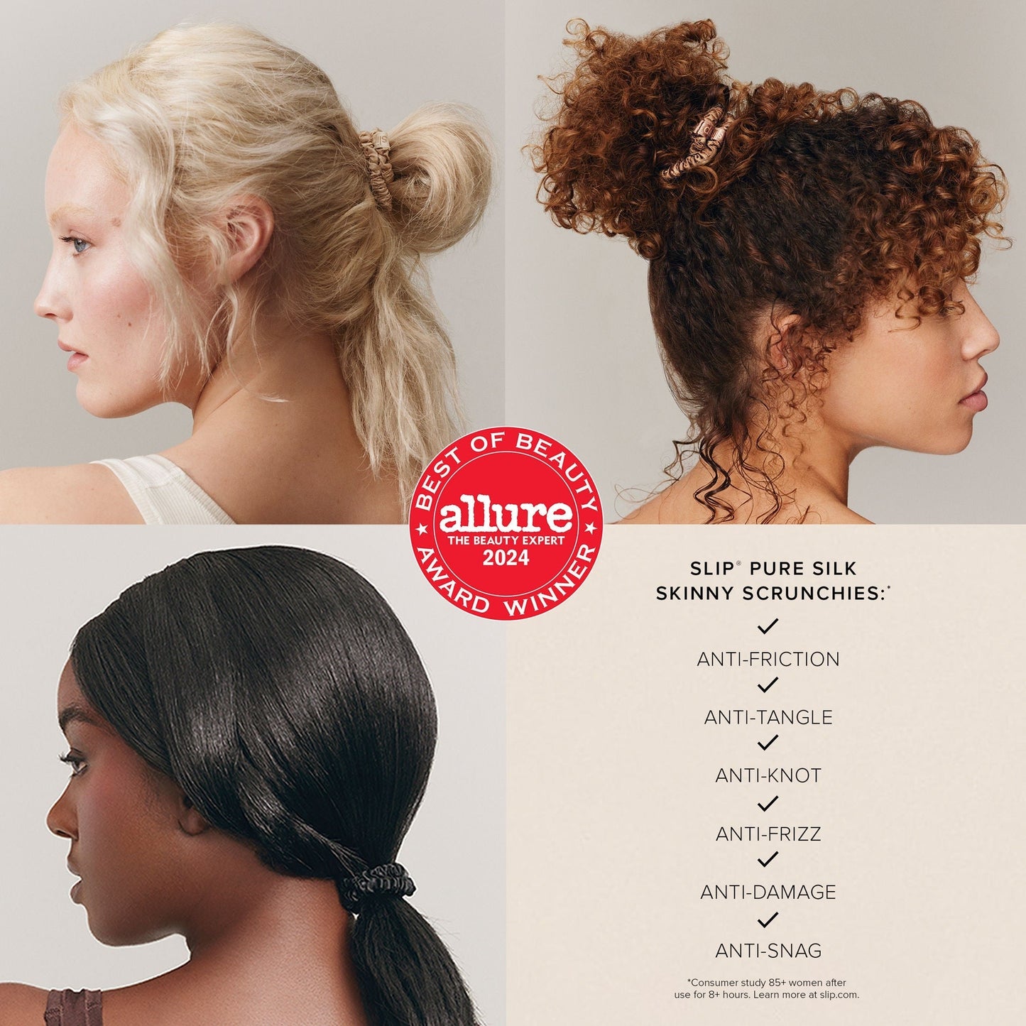 Pure Silk Skinny Scrunchies