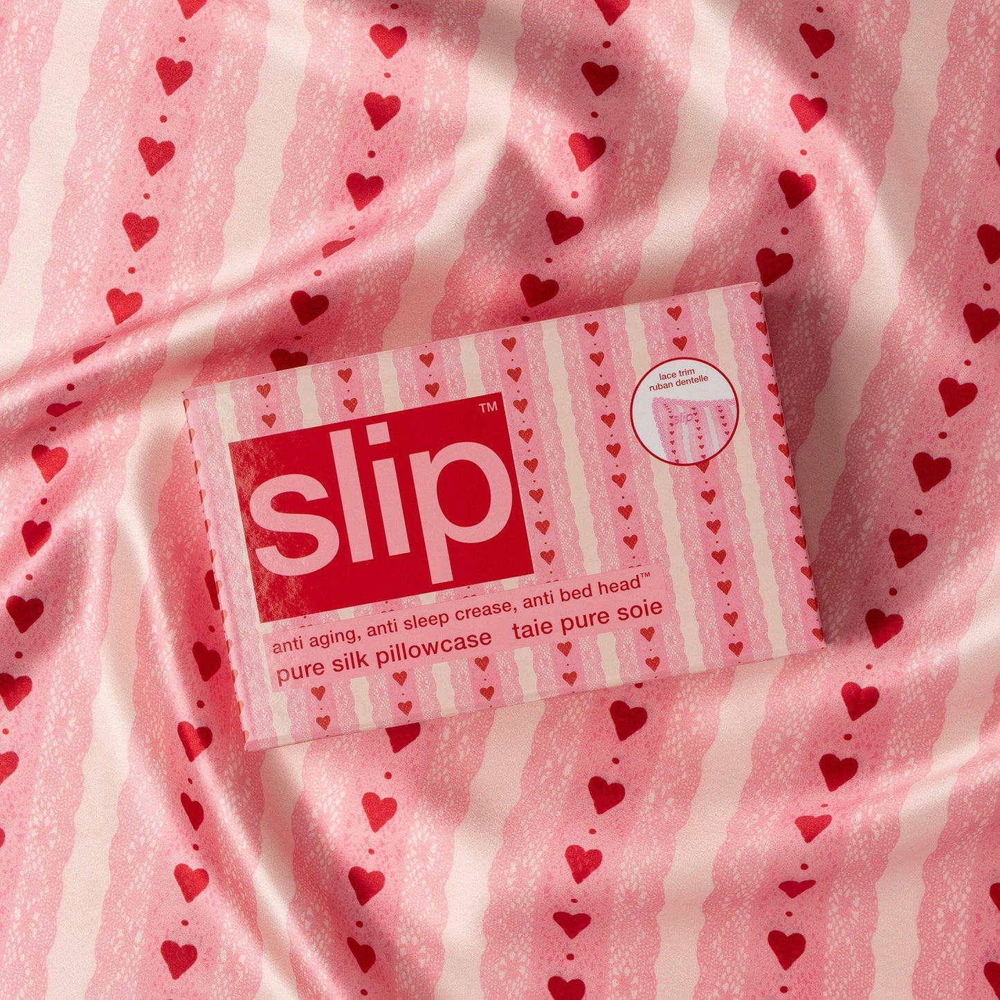 Pure Silk Queen Pillowcase with Lace Trim (Limited Edition)