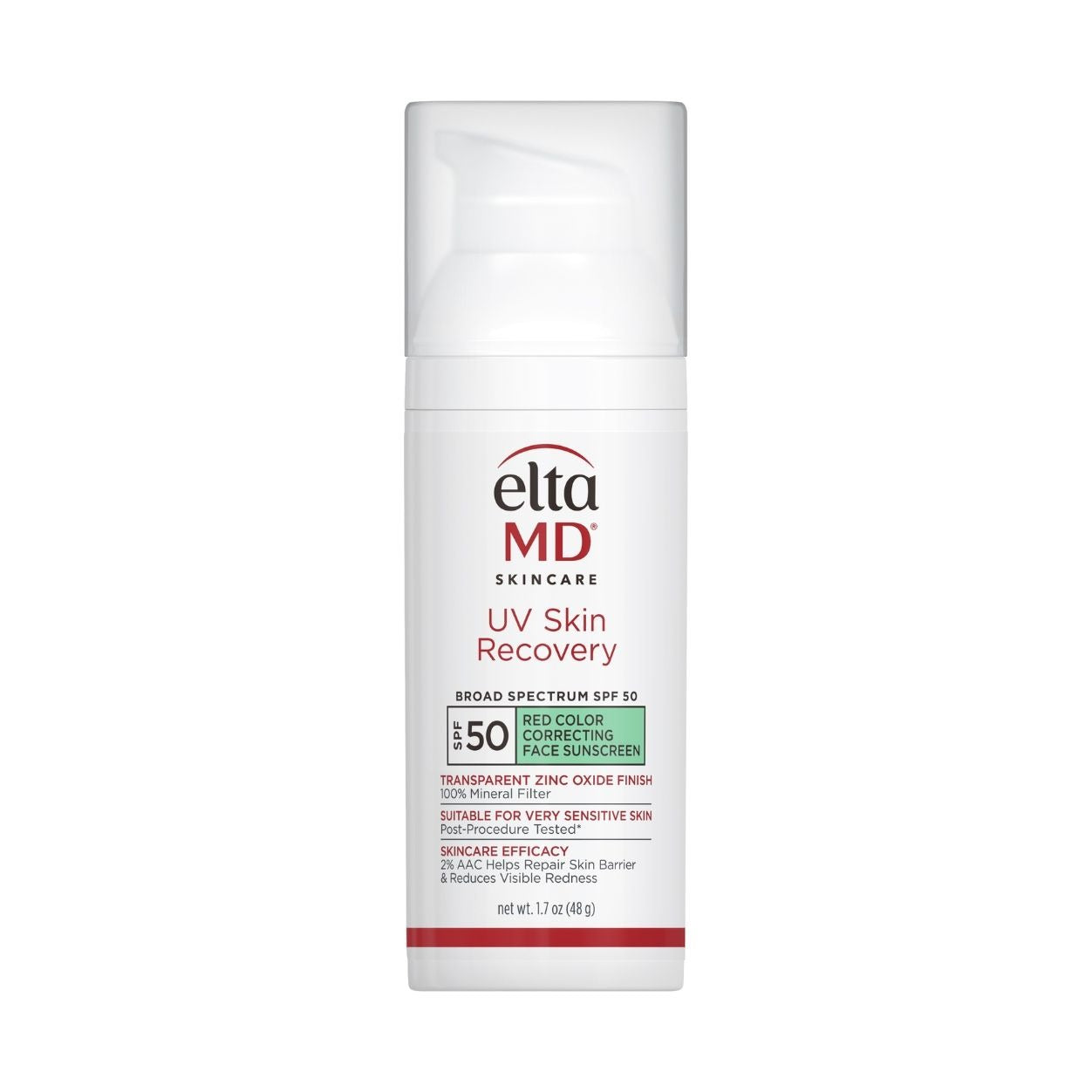 UV Skin Recovery Red Color Correcting Green Tint Broad Spectrum SPF 50